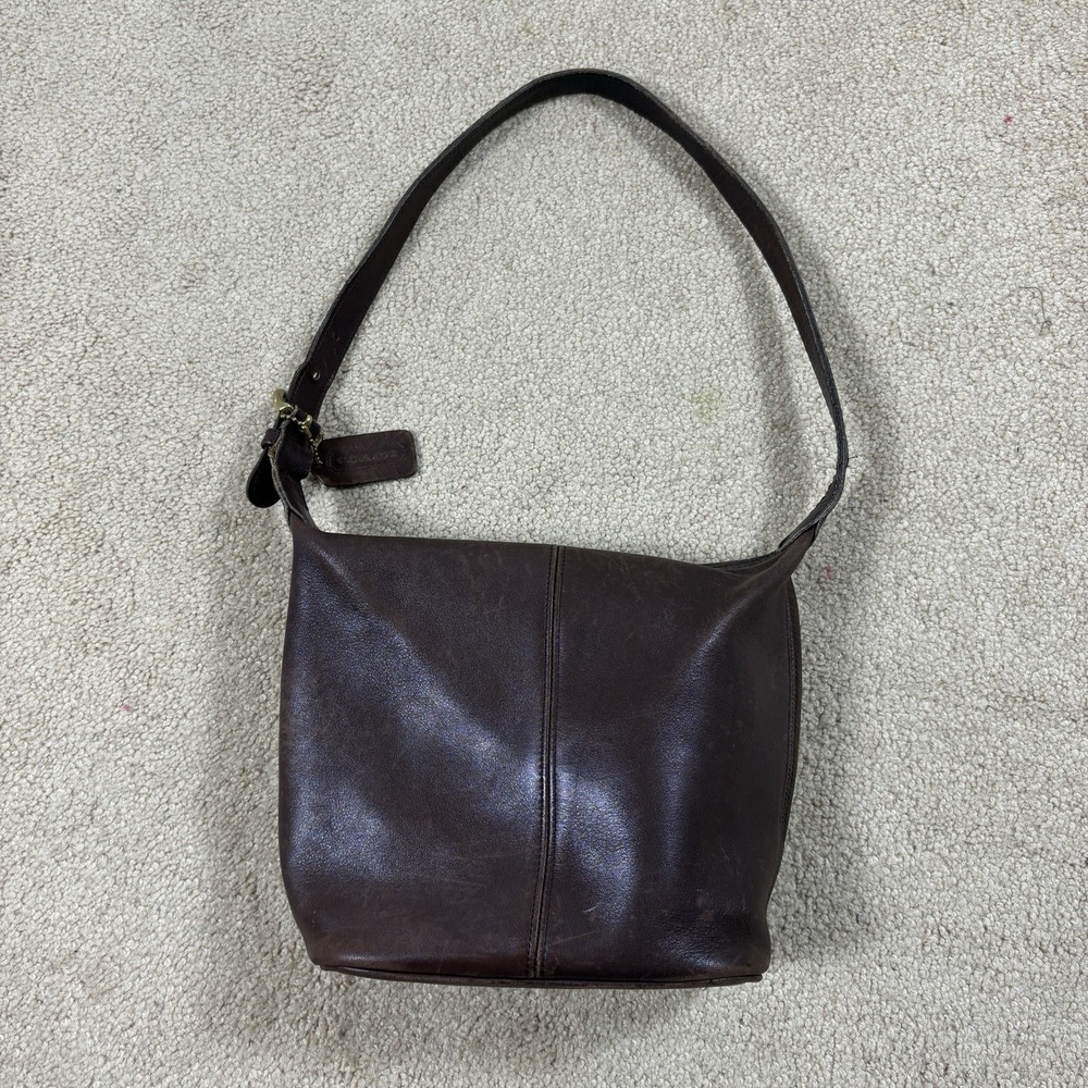 Vtg Coach Soho Mini Bucket 4148 Brown Leather Shoulder Bag Zip Costa Rica